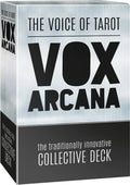 VOX Arcana tarot card deck packaging with 'The Voice of Tarot' text on a white background