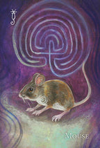 Illustration of a mouse with a labyrinth on a purple background