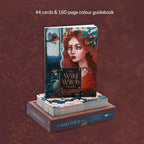 The Wild Witch Oracle card set with packaging on a dark background