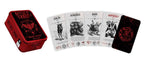 Occult tarot cards with a red box on a white background