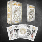 Angel Tarot card set with packaging on a dark background