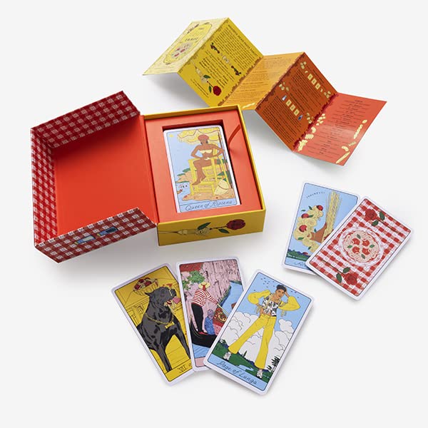 Colorful tarot cards with intricate designs on a white background