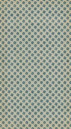 Textile pattern with small blue floral design on beige background