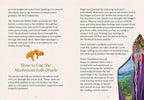 Instructions for using a Mushroom Folk Oracle deck with text and illustrations on a white background.