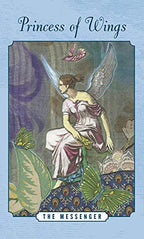 Book cover of 'Princess of Wings: The Messenger' with a fairy illustration on a blue background
