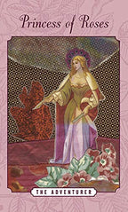 Card from 'Princess of Roses' featuring a princess in a regal setting with floral elements.