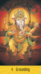 Colorful depiction of a deity with a warm background labeled '4 Grounding'.