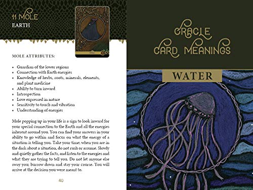Card from a tarot deck with text and illustration, featuring the brand '11 Mole'.