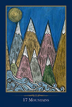 Illustration of mountains with a blue sky and sun, titled '17 Mountains'.