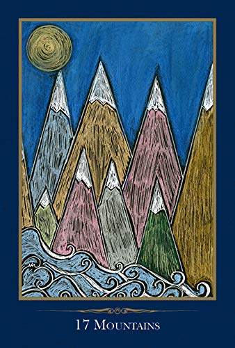 Illustration of mountains with a blue sky and sun, titled '17 Mountains'.