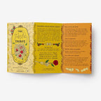 Pasta Tarot card deck packaging with text and graphics on a white background