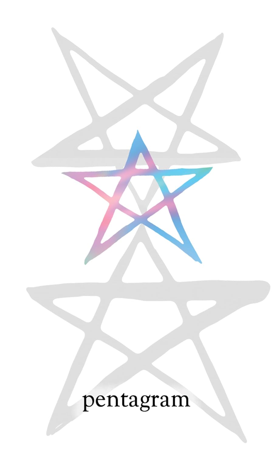 Pentagram symbol with a gradient color in the center on a white background
