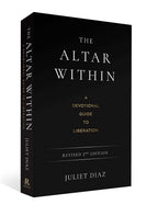 Book titled 'The Altar Within' by Juliet Diaz on a white background