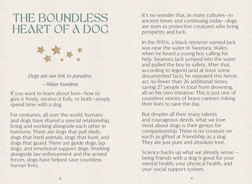 Text page from a book about dogs and their significance in various cultures and human lives.