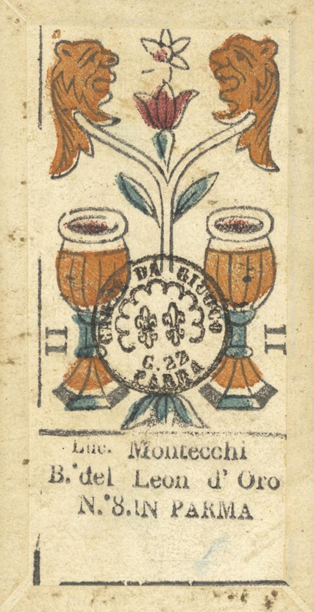 Decorative label with floral design and text on a beige background