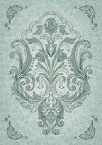 Decorative floral pattern on a light blue background