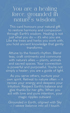 Text on a blue background about healing, nature, and wisdom