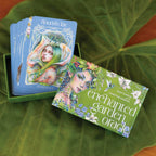 Enchanted Garden Oracle cards with a green box on a leafy background