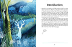 Magical forest illustration with text on an introduction page