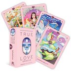 True Love Oracle cards with colorful illustrations on a white background