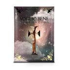 Product packaging with 'Voglio Bene Divination' text and a decorative cross design on a starry background.