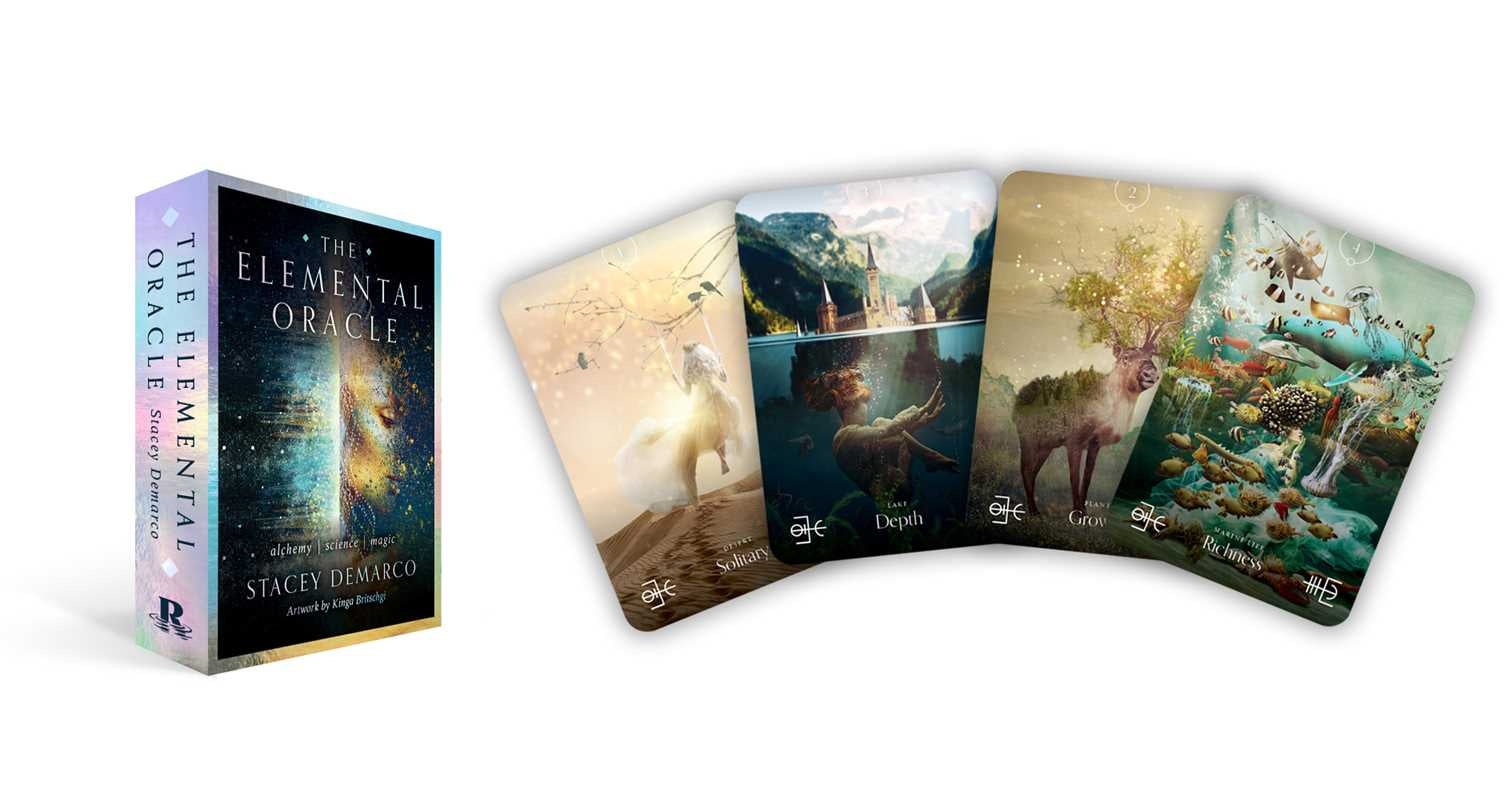 Elemental Oracle book and card set on a white background