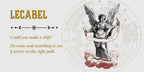 Decorative banner with angelic figure, text, and Lecabel branding.