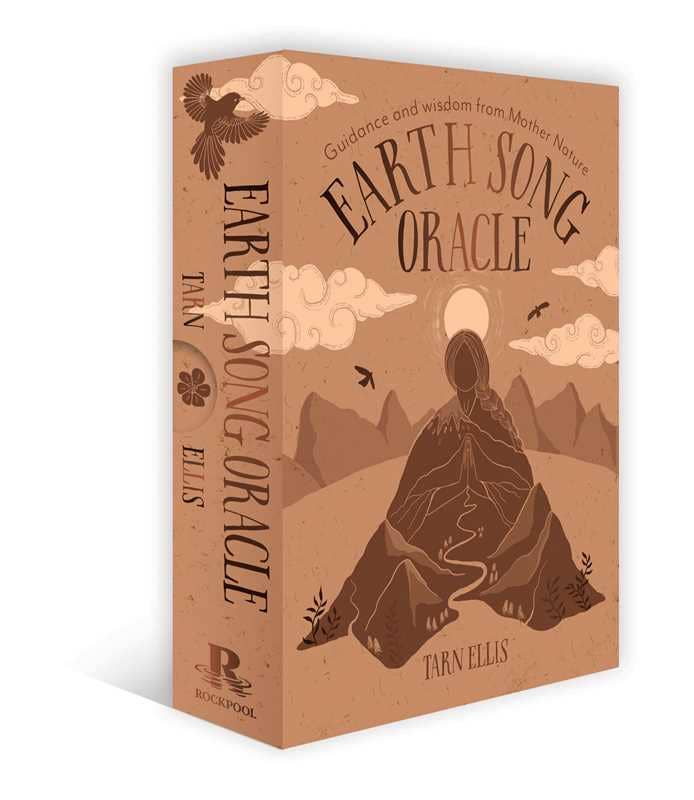 Book titled 'Earth Song Oracle' with nature-themed design on a white background