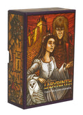 Labyrinth tarot deck and guidebook packaging with illustrations of characters and owl.