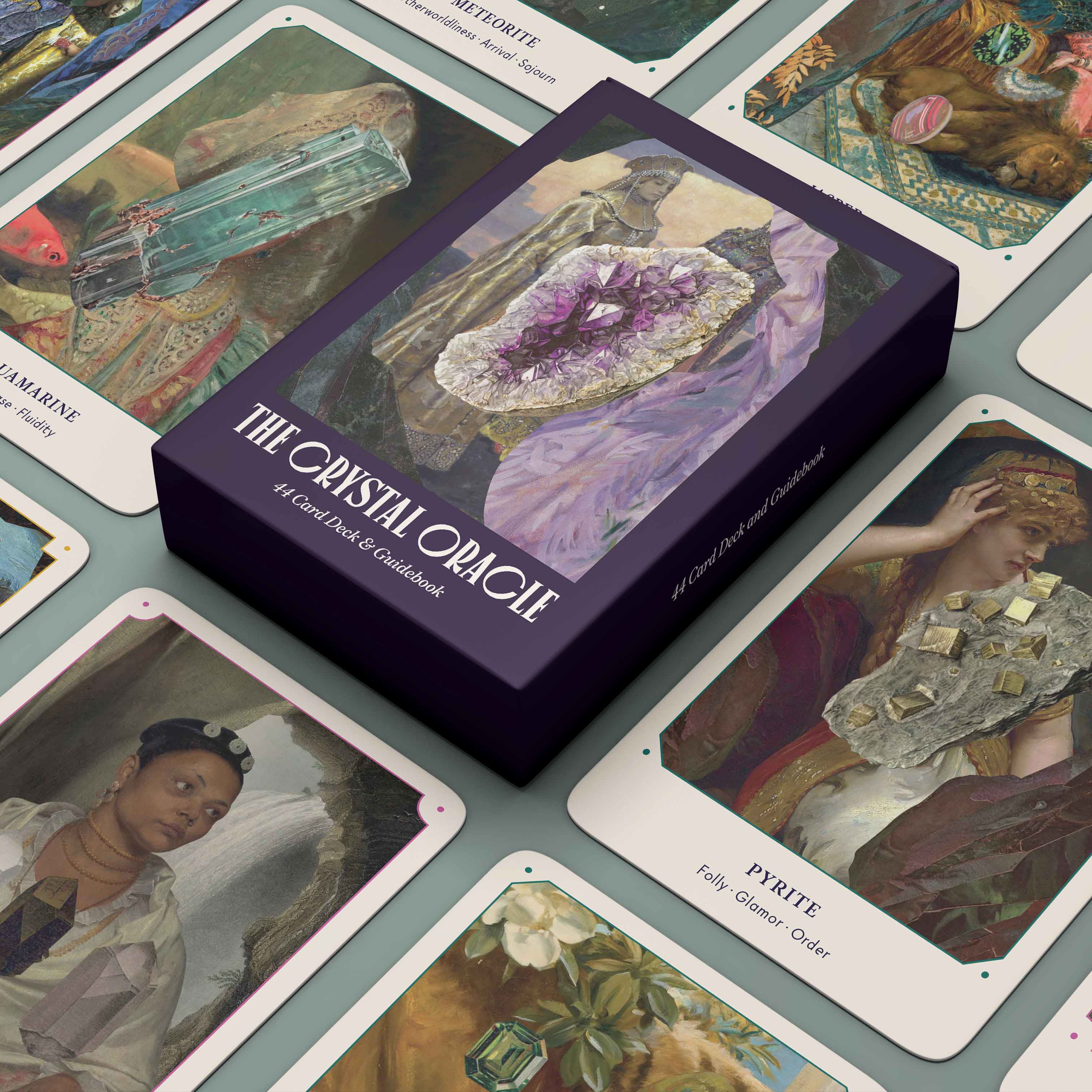 Crystal Oracle card set with cards and box displayed