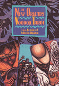 Cover of 'The New Orleans Voodoo Tarot' with colorful illustrations and text.