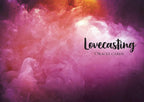 Lovecasting Oracle Cards deck cover featuring a dramatic pink, purple, and orange smoke design with the title 'Lovecasting Oracle Cards' in black text.
