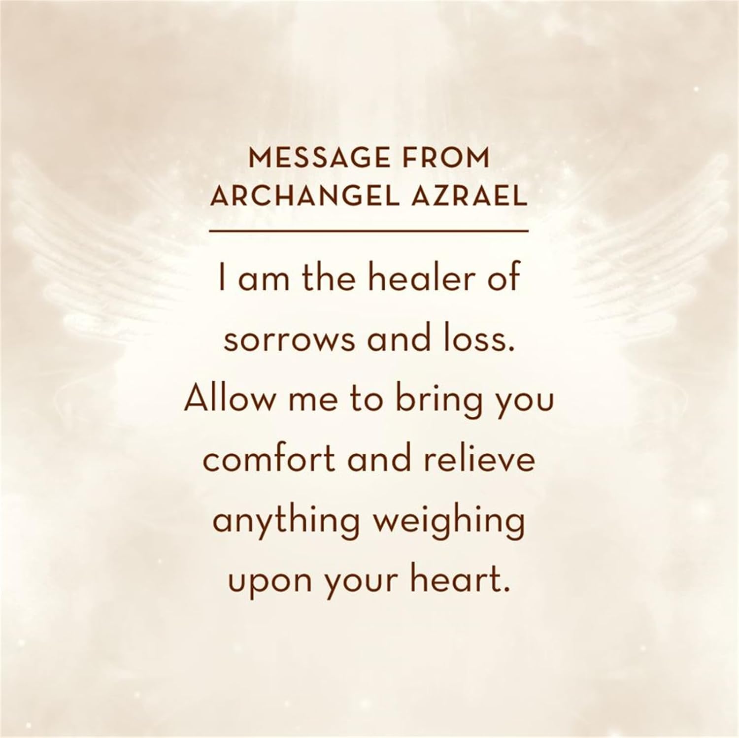 Message from Archangel Azrael on a textured beige background