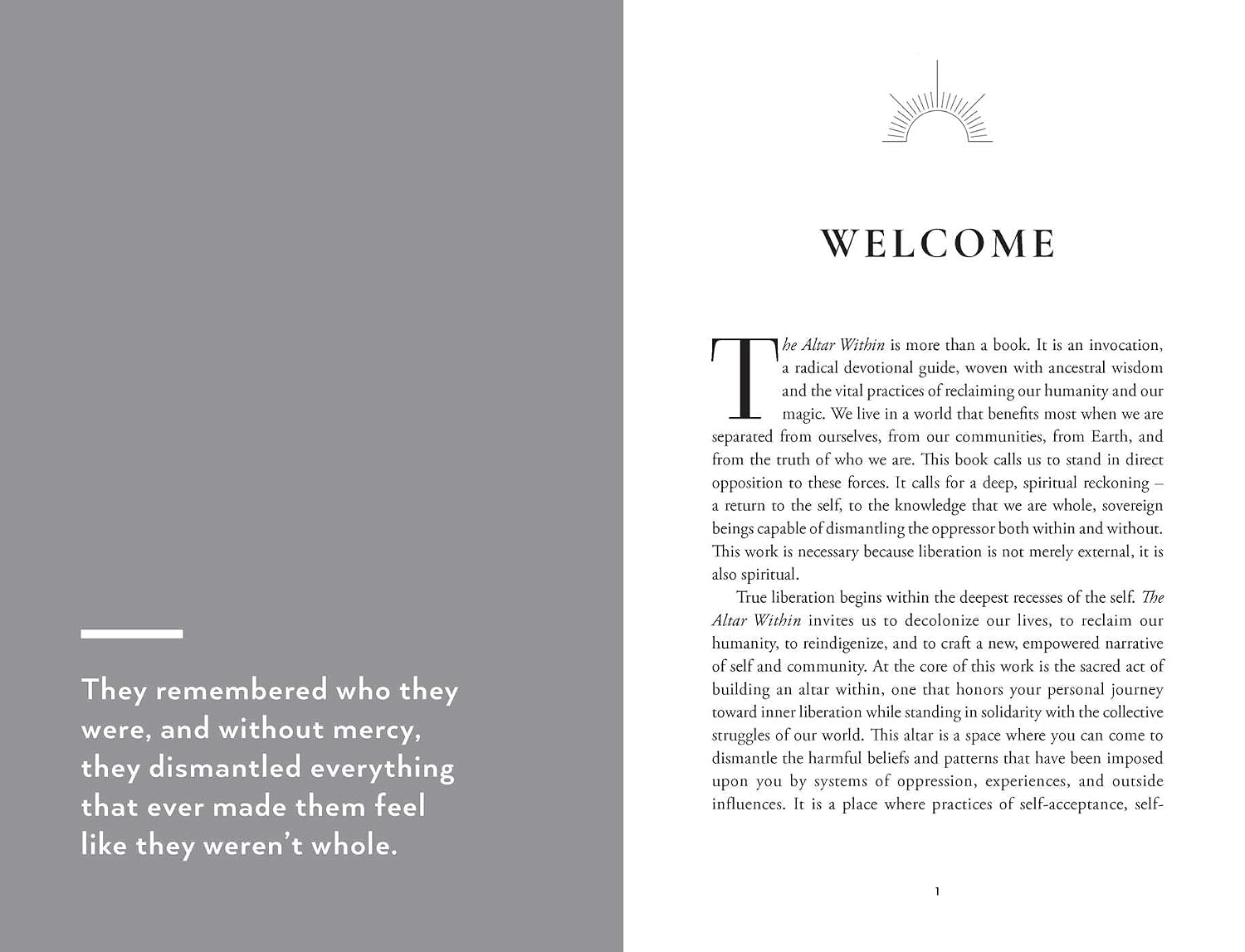 Book page with 'Welcome' text and a quote on a white background