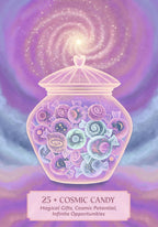 Decorative jar with cosmic design on a swirling galaxy background