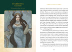Illustration of a woman with horns and text about Damona, an Iron Age Gaulish goddess.
