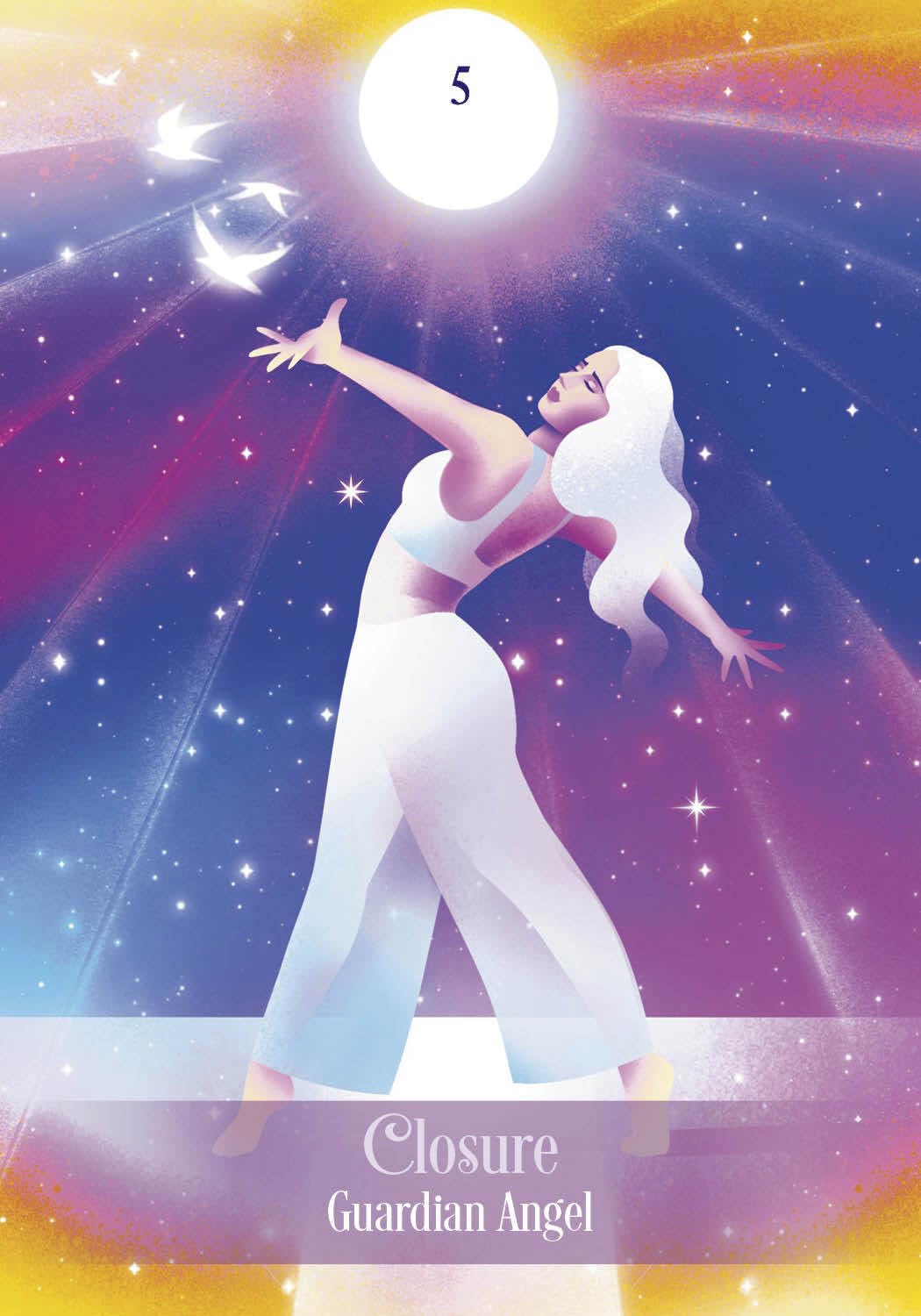 Card featuring a Guardian Angel with a star and colorful background, labeled 'Closure'.
