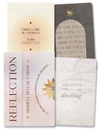 Set of Mindful Ritual Cards with text and design elements on a white background