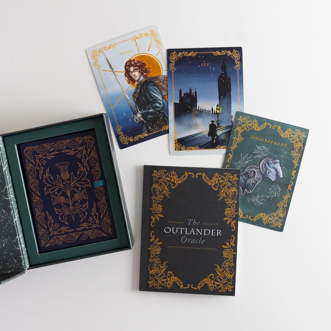 Collection of 'The Outlander Oracle' cards on a white background