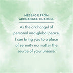 Message from Archangel Chamuel on a green background