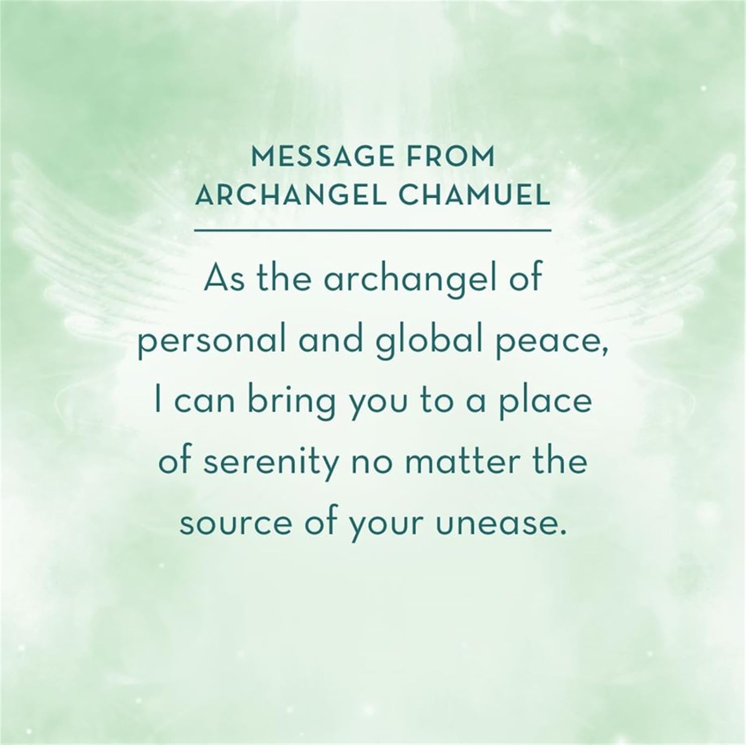 Message from Archangel Chamuel on a green background