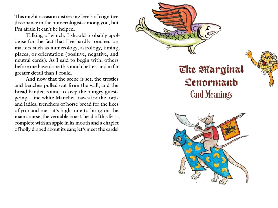Page from a book or document with text and illustrations of fantasy creatures.