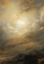 Abstract painting with swirling gold and brown colors