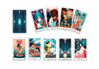 Set of tarot cards with colorful illustrations on a white background