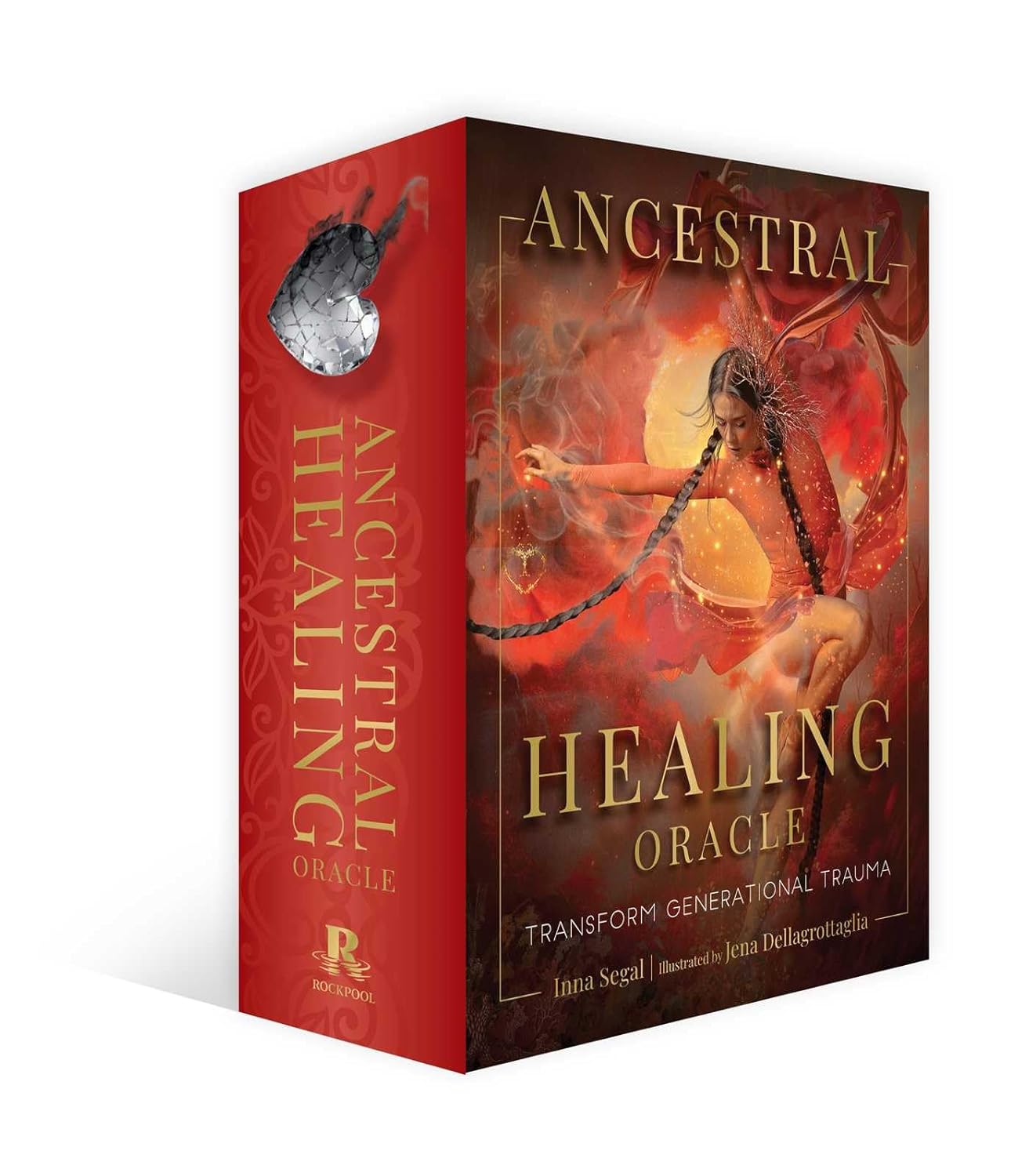 Ancestral Healing Oracle book box with dragon design on a white background