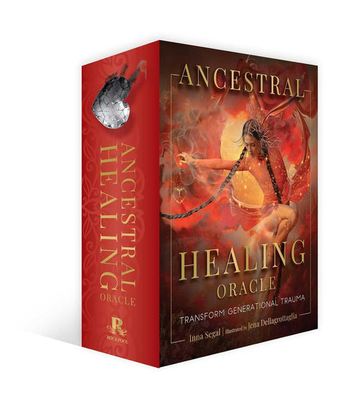 Ancestral Healing Oracle book box with dragon design on a white background