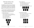 Instructions for using Lieselle's Eternal Tarot with tarot card spreads on a white background.