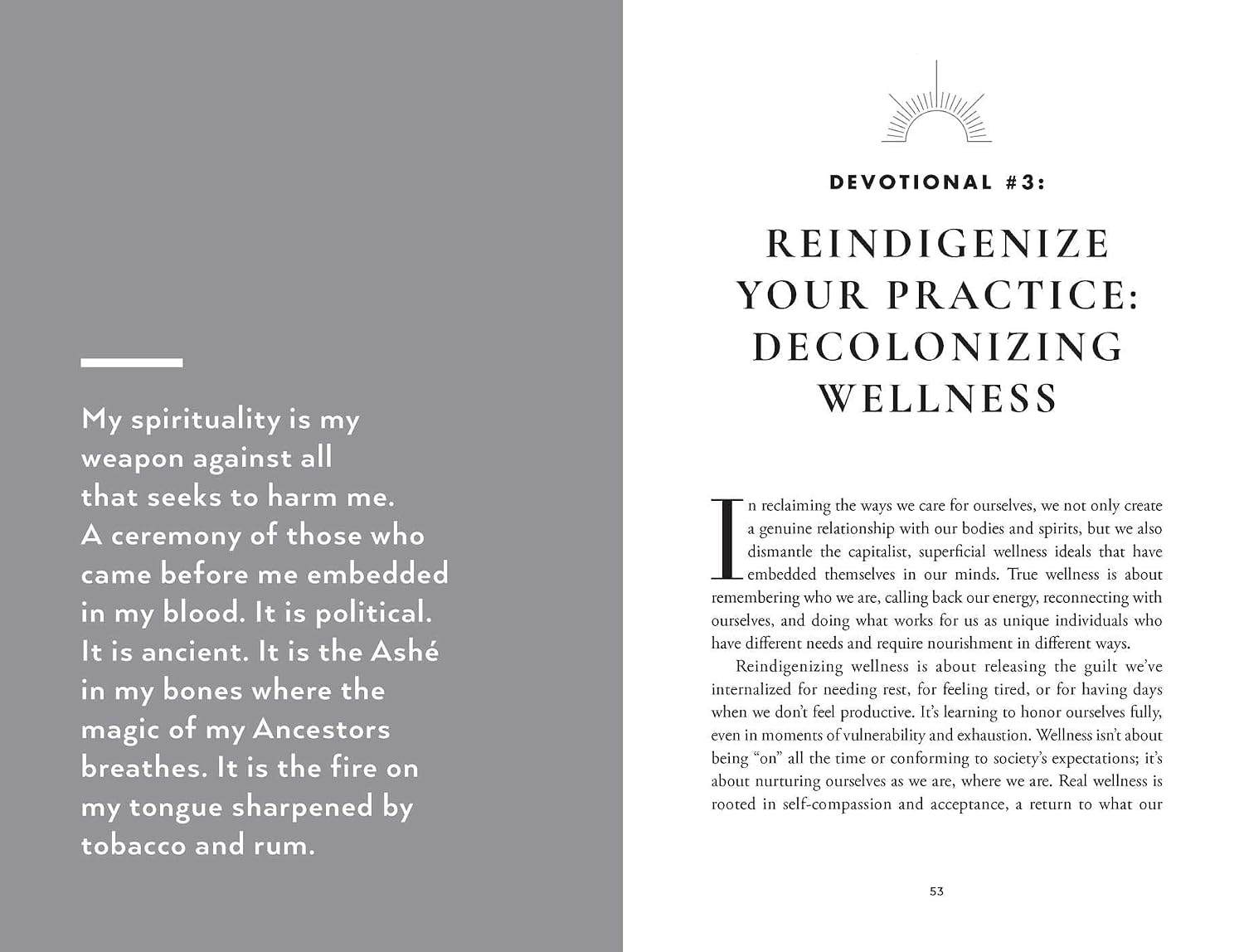 Devotional page with text on a gray and white background