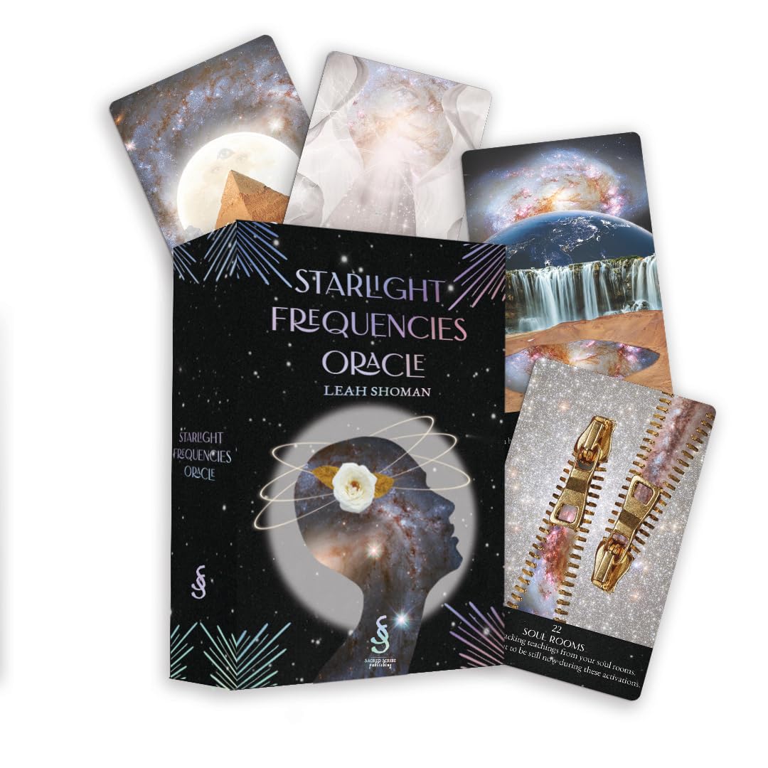 Starlight Frequencies Oracle card set with packaging on a white background