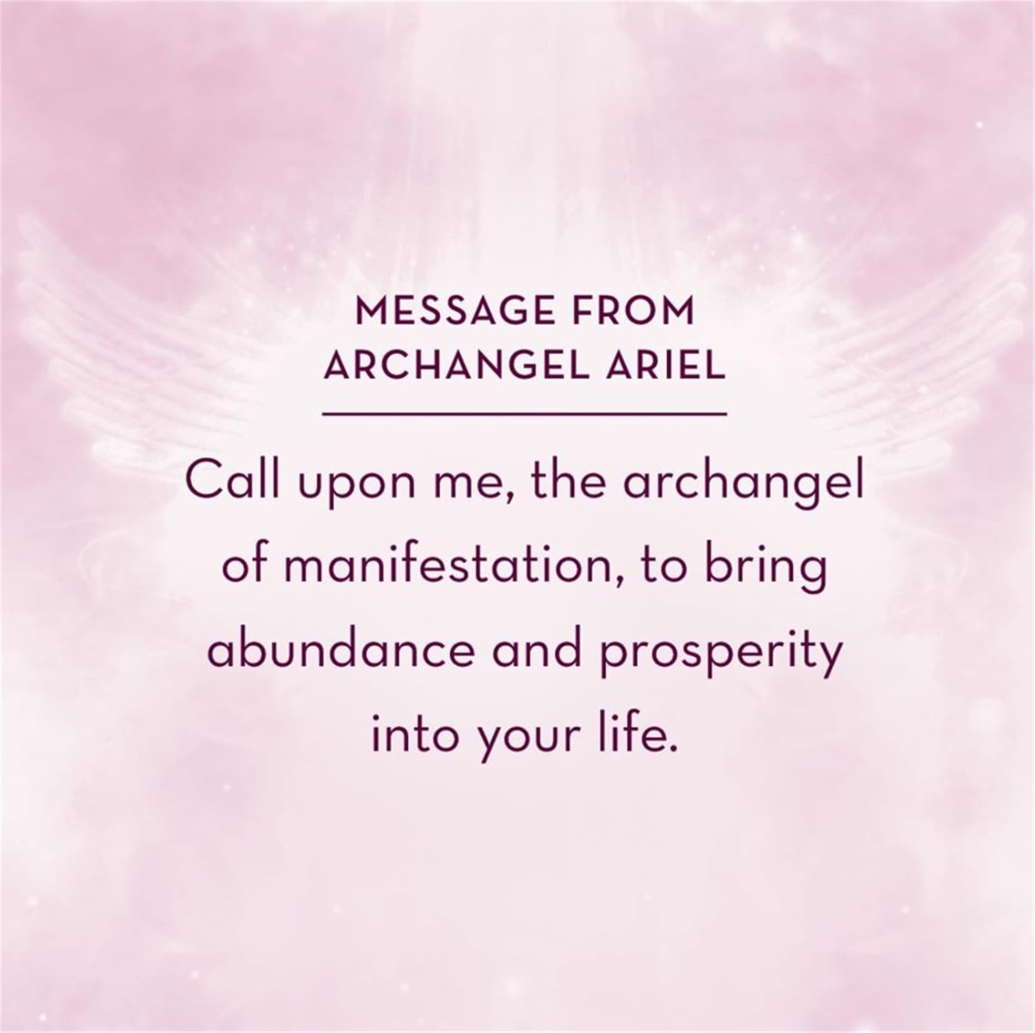 Message from Archangel Ariel on a pink background